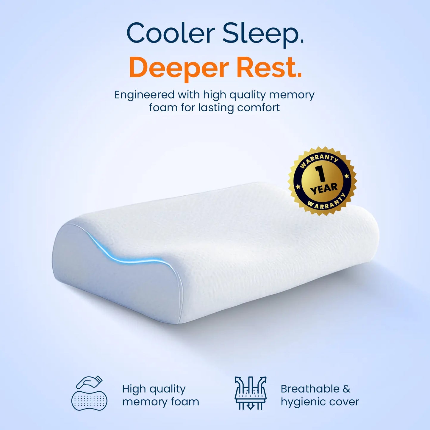 Contour Memory Foam Pillow for Neck & Spine Support